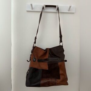 The Sak Leather & Suede Patchwork Shoulder Bag